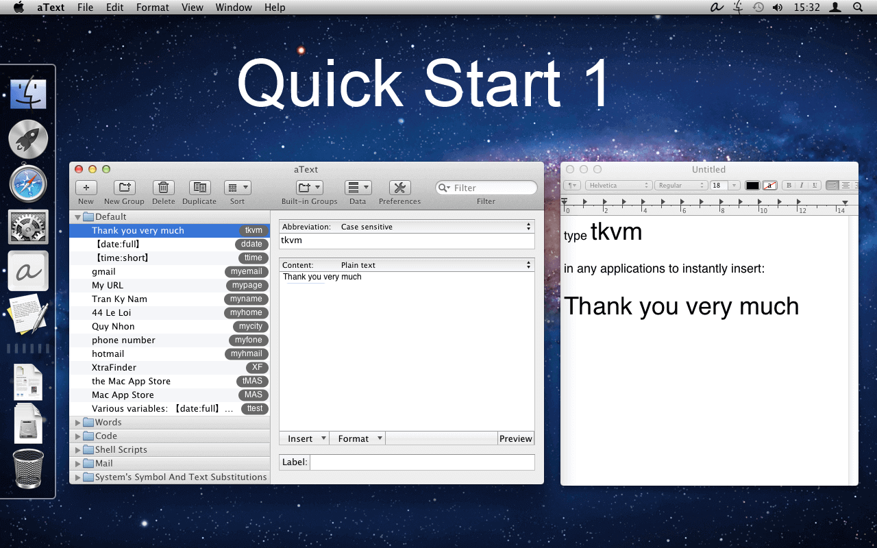 aText 2.21 for Mac 破解版 使用常用短语自动替换缩写词
